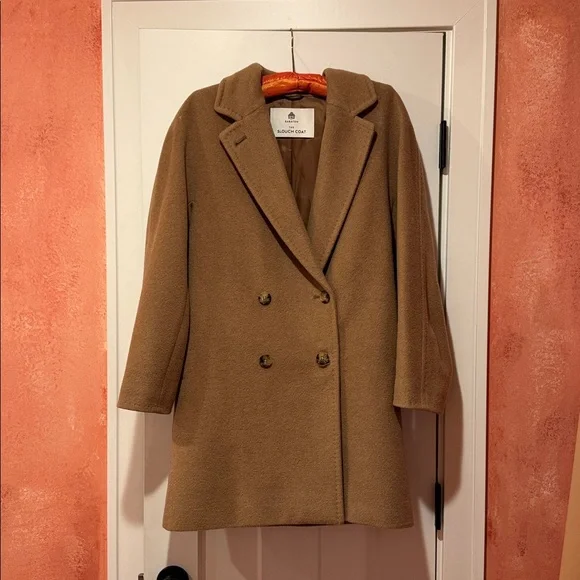 Babaton Slouch Mid Coat in Camel Brown - Picture 2 of 8